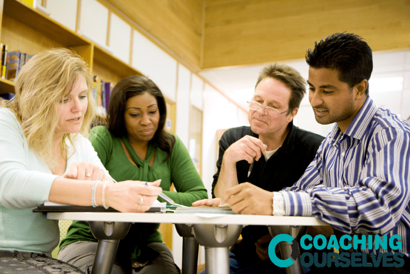 Peer Learning Group with a peer learning leadership guidebook by CoachingOurselves.
